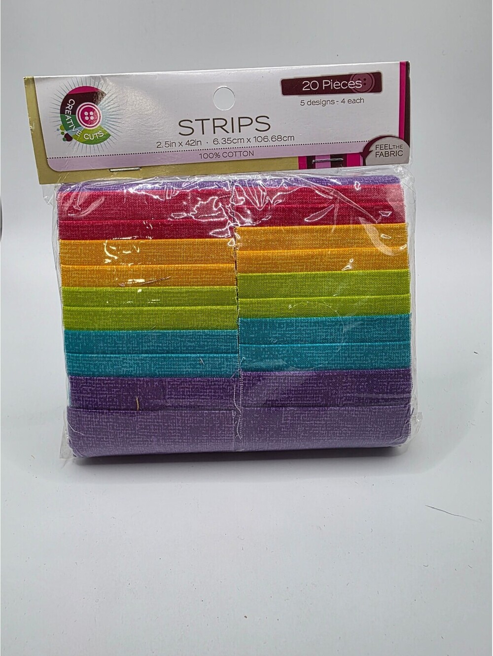Creative Cuts Pixel Texture Cotton Fabric Strips 2.5" x 42" 20 Pieces New